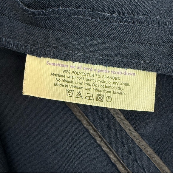 MM Lafleur Emily Dress Recycled Wonder Tex Square Neck A-Line Navy Blue Midnight - Picture 14 of 15